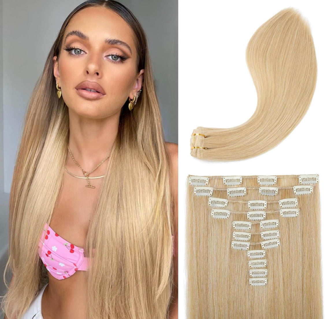 EXTENSIONES LACIAS DE CLIP Color - Golden blonde