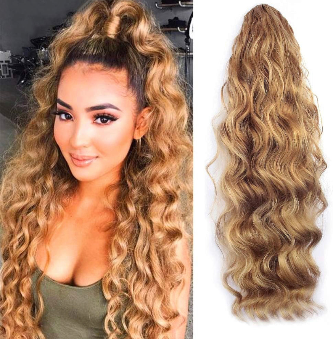 PONYTAIL WAVY  "Honey" CABELLO 100% HUMANO