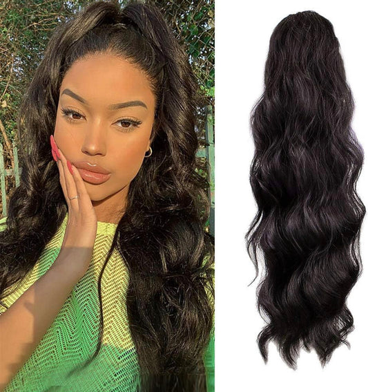 PONYTAIL WAVY "DarkBrown" CABELLO 100% HUMANO