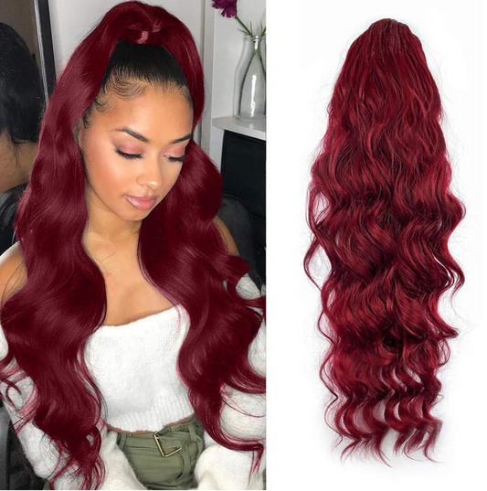 PONYTAIL "Burgundy 99j" CABELLO 100% HUMANO